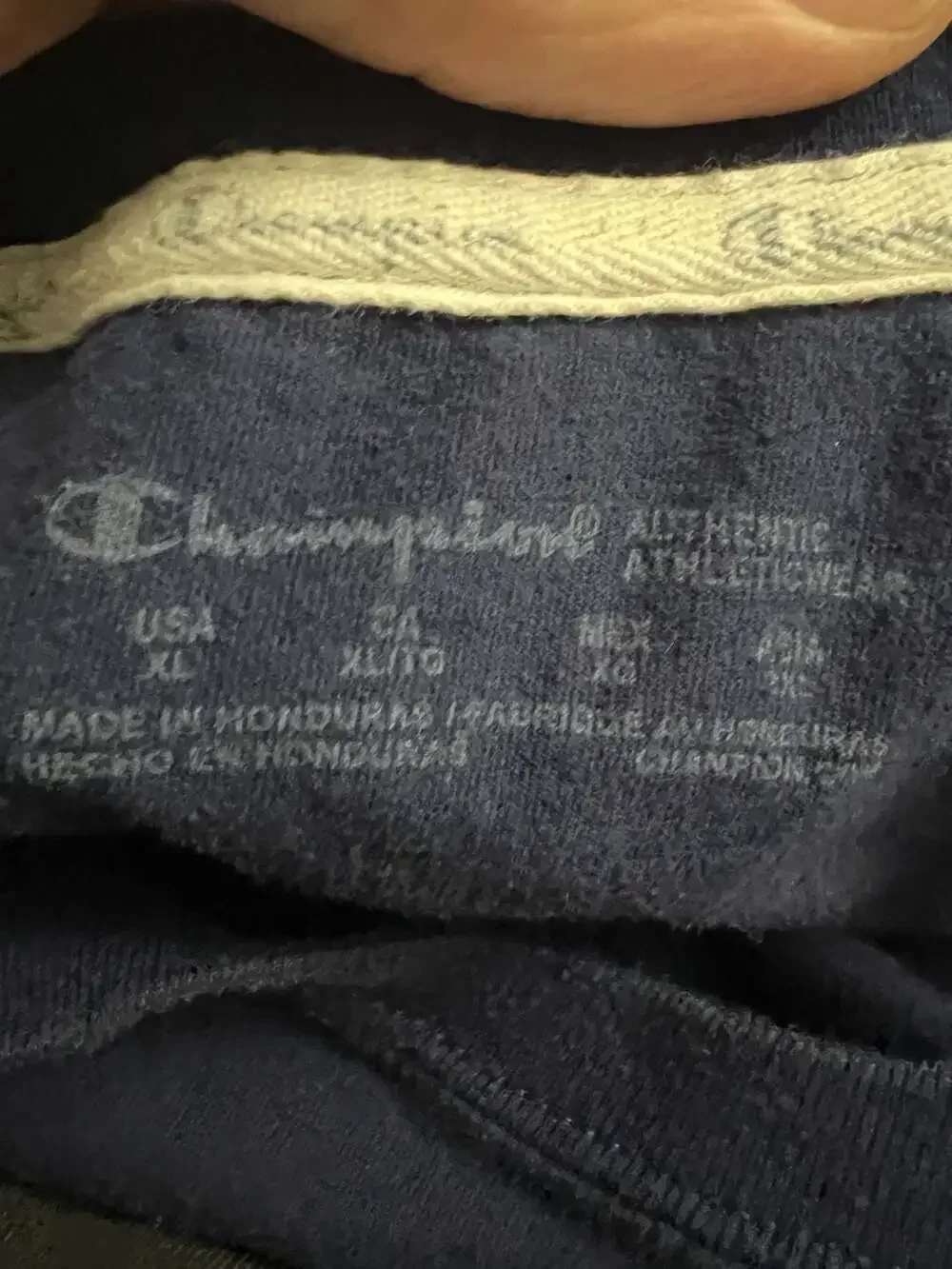 Champion Authentic Athleticwear Navy Blue Script Logo T-Shirt Size XL - Picture 4 of 4